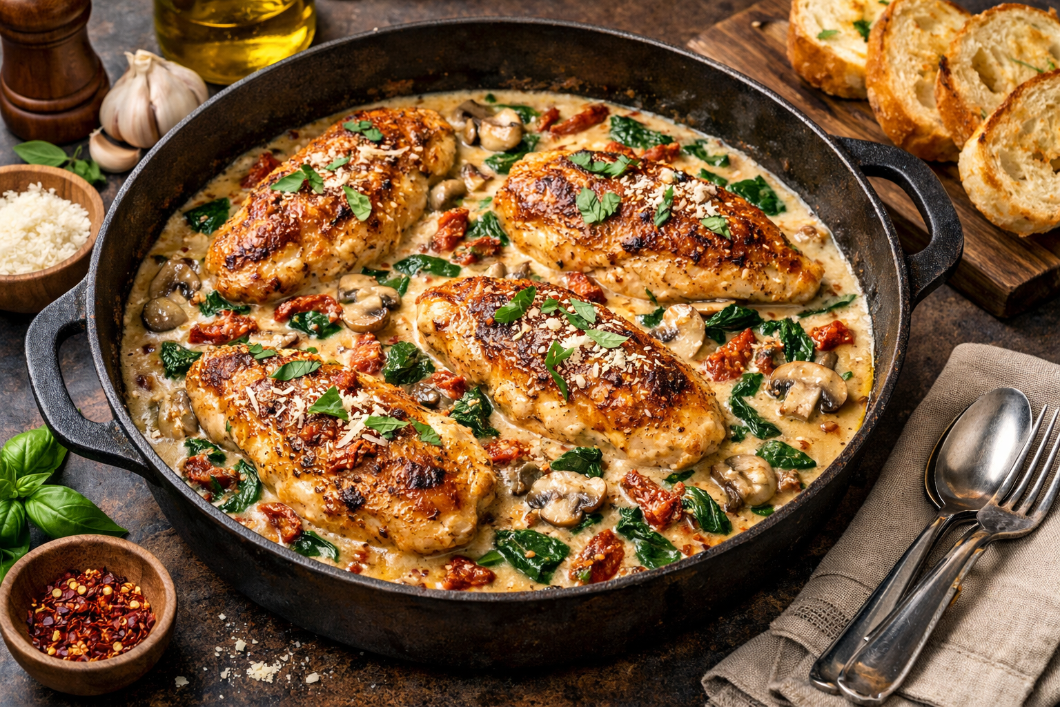 Delicious Creamy Tuscan Chicken Recipe 1 Delicious Creamy Tuscan Chicken Recipe